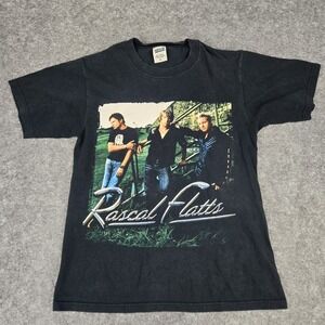 Vtg Graphic Band T-shirt Rascal Flatts Here's To You Tour Black Small Anvil Tag